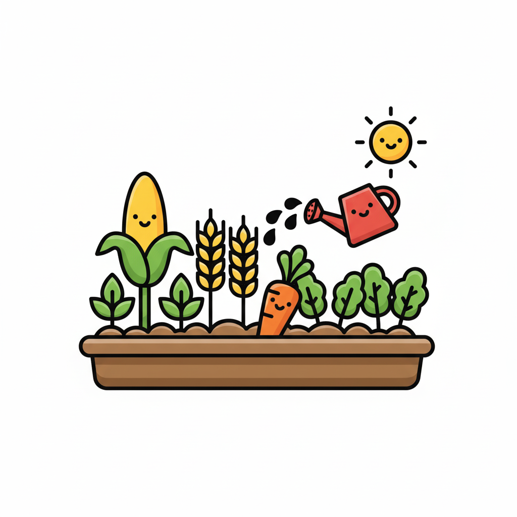 Agriculture Icon (Corn, Carrots)