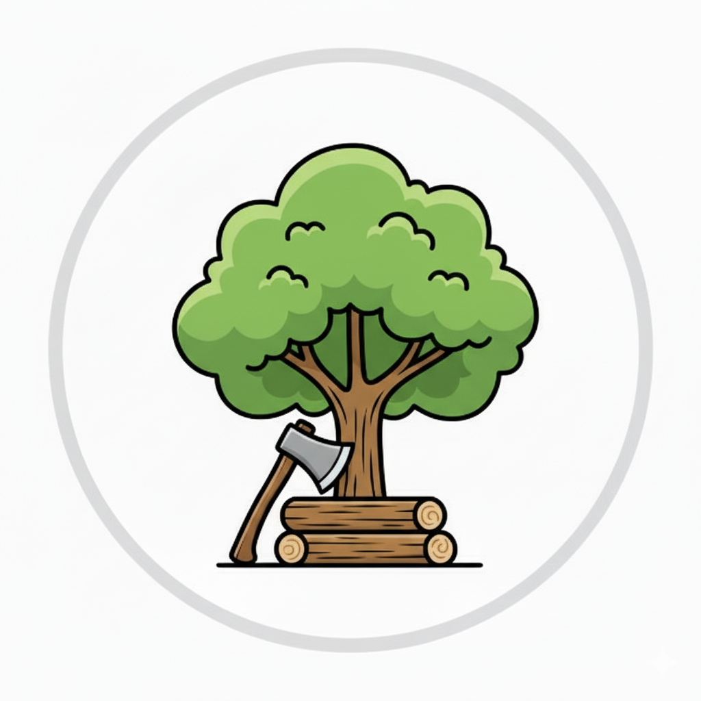 Agroforestry Icon (Tree, Axe)